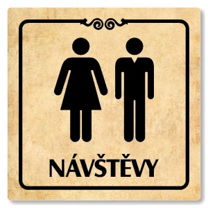 WC návštěvy, 118x118mm, pergamen, Texas